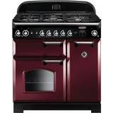 90cm - Electric Ovens Gas Cookers Rangemaster CLA90NGFCY/C Chrome, Red