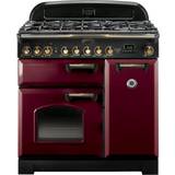 90cm - Dual Fuel Ovens Cookers Rangemaster CDL90DFFCY/C Classic Deluxe 90cm Dual Fuel Chrome, Red