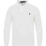 Men Polo Shirts Polo Ralph Lauren Custom Slim Fit Long Sleeve Polo Shirt - White