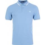 Fred Perry Men Polo Shirts Fred Perry Twin Tipped Polo Shirt - Sky/Snow White/Snow White