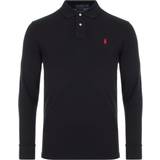 Polo Ralph Lauren Slim Fit Mesh Long Sleeve Polo Shirt - Black