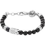 Agate Jewellery Diesel Beads Bracelet - Silver/Agate