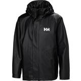Windproof Rain Jackets Children's Clothing Helly Hansen Jr Moss Rain Jacket - Black/White/Exalibur (41674_990)