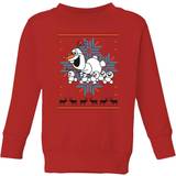Girls Christmas Sweaters Children's Clothing Disney Kids Disney Frozen Olaf & Snowmen Christmas Sweatshirt - Red