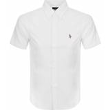 Men Shirts Polo Ralph Lauren Short Sleeve Slim Fit Oxford Shirt - White