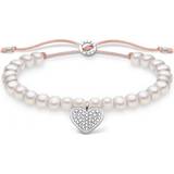 Zircon Jewellery Thomas Sabo Heart Pearl Bracelet - Silver/Pearls/White
