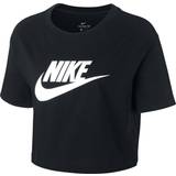 Nike Women T-shirts Nike Women's Sportswear Essential Cropped T-shirt - Black/White