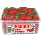 Confectionery & Biscuits Haribo Giant Strawbs Drum 120pcs
