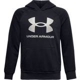 Pocket Hoodies Under Armour Boy's UA Rival Fleece Big Logo Hoodie - Black (1357585-001)