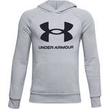 Boys Tops Under Armour Boy's UA Rival Fleece Big Logo Hoodie - Gray (1357585-011)
