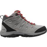 Faux Leather Hiking Shoes Columbia Redmond III Mid Waterproof W - Steam/Red Coral