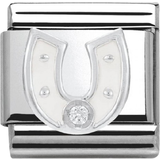 Nomination Composable Classic Link Horseshoe Charm - Silver/White