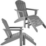 tectake 2-set Garden Chair Janis with Footstool