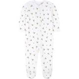 Windproof Bodysuits Ralph Lauren Bear Print Footed Coverall - White/Blue (298092)