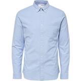 Selected Men Shirts Selected Organic Cotton Oxford Shirt - Blue/Light Blue