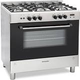 Gas Cookers Montpellier MR91GOX Black, Stainless Steel