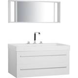 Wall Shelf Vanity Units for Single Basins Beliani Bathroom Furniture (190648)