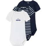 Stripes Bodysuits Children's Clothing Name It Bodysuit 3-pack - Blue/Dark Sapphire (13183428)
