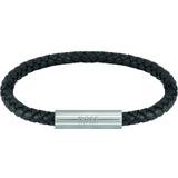 Bracelets HUGO BOSS Braided Leather Bracelet - Silver/Black
