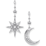 Thomas Sabo Earrings Thomas Sabo Royalty Star & Moon Earrings - Silver/Transparent