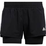 Adidas Shorts adidas Pacer 3-Stripes Woven Two-in-One Shorts Women - Black/White