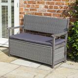 Wood Outdoor Sofas & Benches Garden & Outdoor Furniture Rowlinson Alderley Rattan Storage Garden Bench
