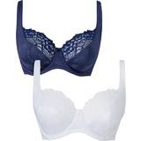 Pretty Secrets Laura Full Cup Wired Bra 2-pack - Navy/White