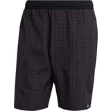 adidas Check Swim Shorts - Black/Team Collegiate Red
