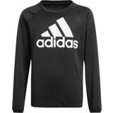Black Sweatshirts adidas Boy's Designed to Move Big Logo Sweatshirt - Black/White (GN1482)