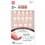 Oval False Nails & Nail Decorations Kiss Salon Acrylic French Nude Medium 28-pack