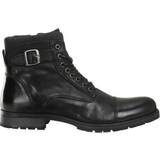 Zipper Shoes Jack & Jones Leather Boots - Black/Anthracit
