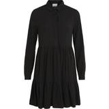 Vila Clothing Vila Long Sleeved Shirt Dress - Black