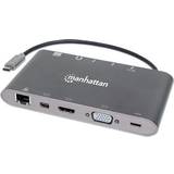 Manhattan Usb C - Hdmi/3.5mm/DisplayPort Mini/RJ45/USB A/VGA M-F Adapter