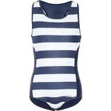 Stripes Swimwear Trespass Kid's Wakely Swimsuit - Navy Stripe