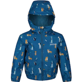 Elastic Cuffs Rain Jackets Regatta Kid's Ellison Printed Waterproof Jackets - Petrol Blue