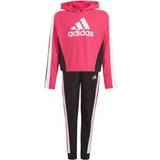 Pink Tracksuits adidas Colorblock Crop Top Tracksuit - Team Real Magenta/White/Black (GT6907)