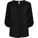 Only Divya Solid Top with 3/4th Sleeve - Black