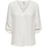 Women Blouses on sale Only Divya Solid Top with 3/4th Sleeve - White/Cloud Dancer