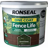 Ronseal forest green Ronseal One Coat Fence Life Wood Paint Forest Green 9L
