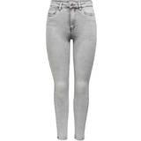 Only Mila Life High Waist Ankle Skinny Fit Jeans - Grey/Light Grey Denim