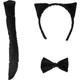 False Noses & Ears Accessories Fancy Dress Smiffys Instant Cat Set Black