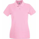 Women Polo Shirts Fruit of the Loom Premium Short Sleeve Polo Shirt - Light Pink
