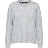 Selected Rounded Wool Mixed Sweater - Light Grey Melange