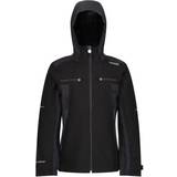 Black Shell Outerwear Regatta Kid's Highton Waterproof Hooded Walking Jacket - Black Ash