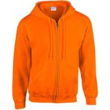 Men - Orange Tops Gildan Heavy Blend Full Zip Hooded Sweatshirt Unisex - Safety Orange