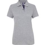 ASQUITH & FOX Short Sleeve Contrast Polo Shirt - Heather/ Navy