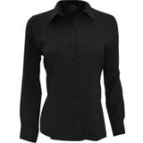 Henbury Ladies Wicking Long Sleeve Work Shirt - Black