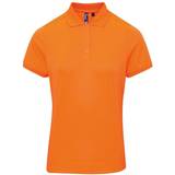 Premier Coolchecker Pique Polo Shirt - Neon Orange