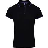 Premier Women's Contrast Tipped Coolchecker Polo Shirt - Black/Purple