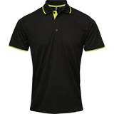 Premier Contrast Coolchecker Polo Shirt - Black/Lime